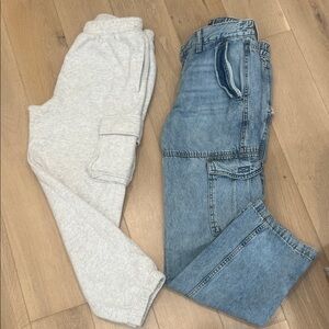 Aeropostale Gray Joggers and Blue Jeans Set